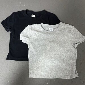 TNA Black and Gray Ribbed Tees